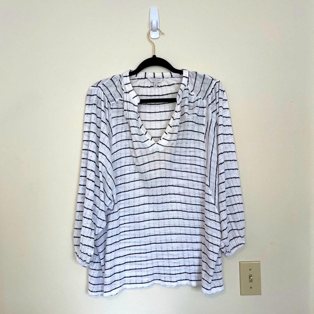 Lucky Brand Long Sleeve Striped Blouse